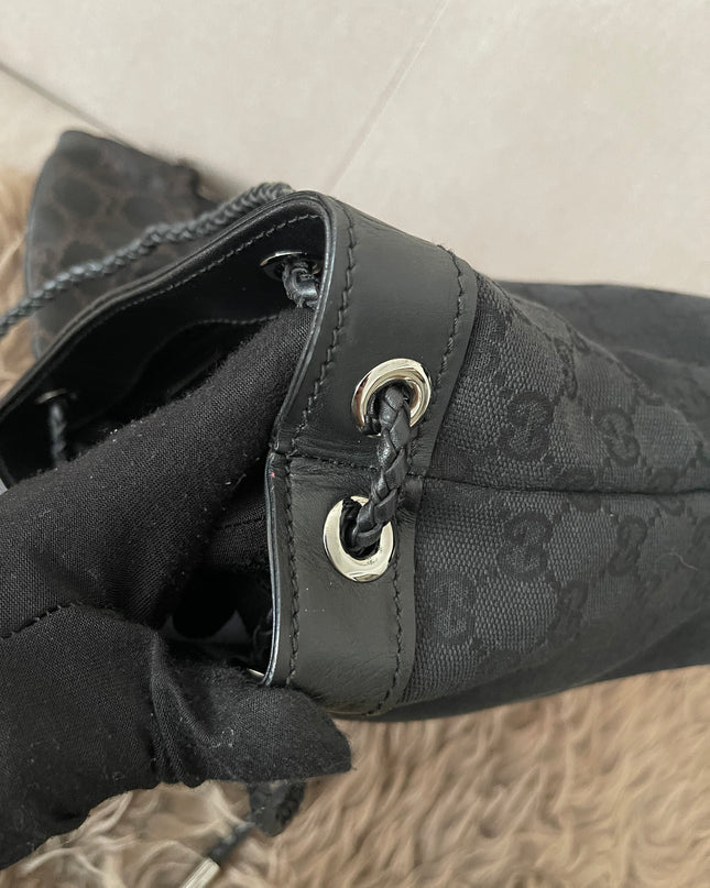 Preloved Authentic Gucci Black GG Canvas Gifford Tote Bag