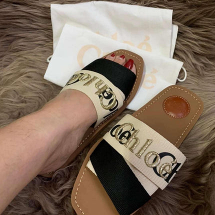 Chloe◆WOODY sandals/37/BRW