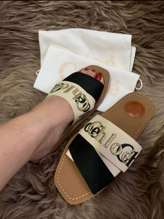 Chloe◆WOODY sandals/37/BRW