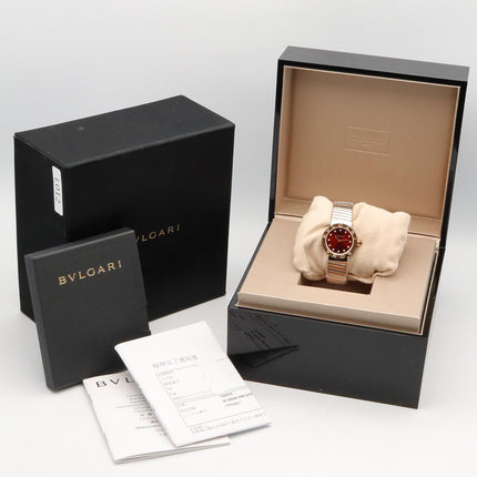 Preloved Authentic  BVLGARI BVLGARI Tubogas 12P Diamond Wristwatch in 18K Pink Gold (Pink Gold) and Stainless Steel with Diamonds, Gold-Tone BBLP262TSG