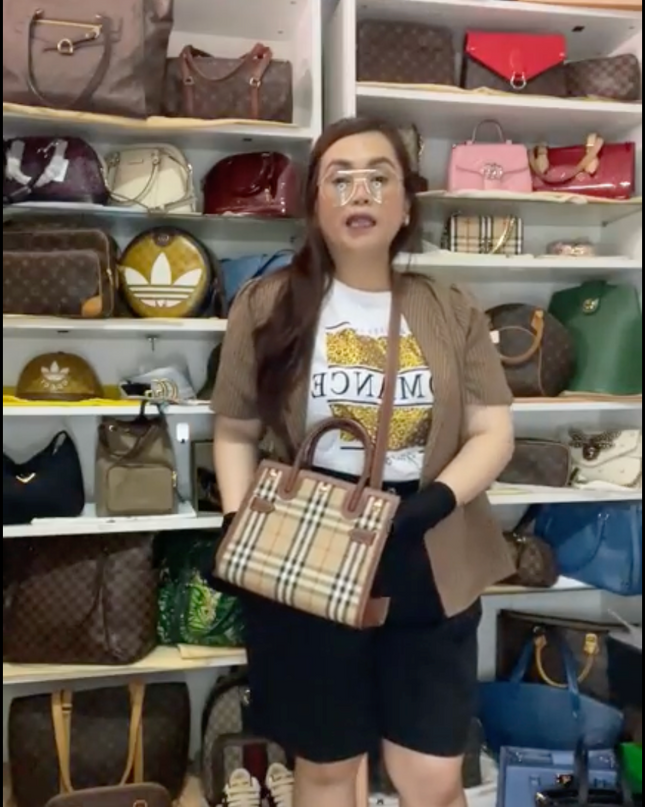 Preloved Authentic Burberry Mini Two-Handle Title Bag in Vintage Check & Leather