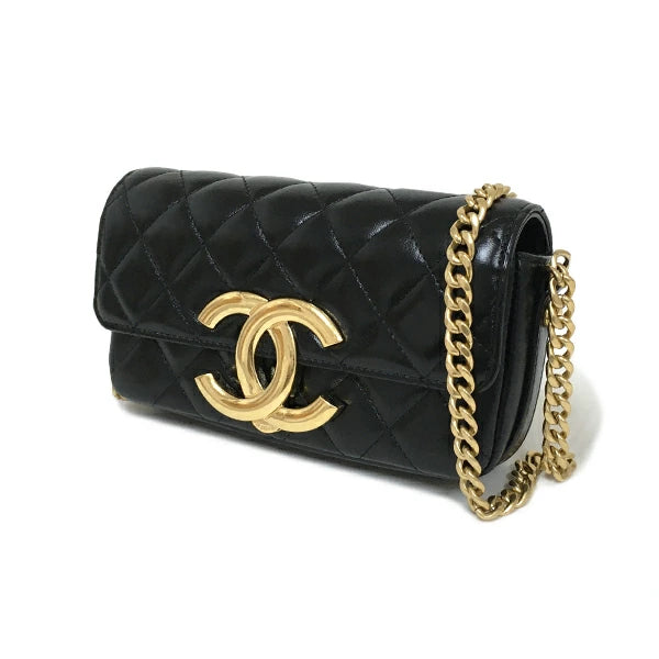 Preloved Authentic Rank SA Chanel Matelasse Phone Case AP3207 Smartphone Case Chain Shoulder Bag Pochette Lambskin with Box