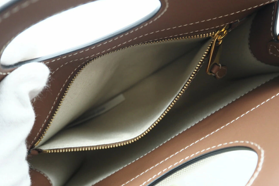 Preloved Authentic Rank A  BURBERRY Canvas and Leather Mini Pocket Bag