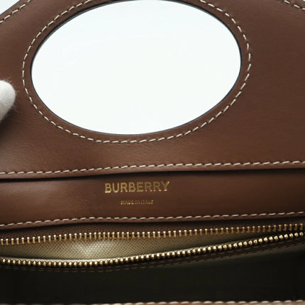 Preloved Authentic Rank A  BURBERRY Canvas and Leather Mini Pocket Bag