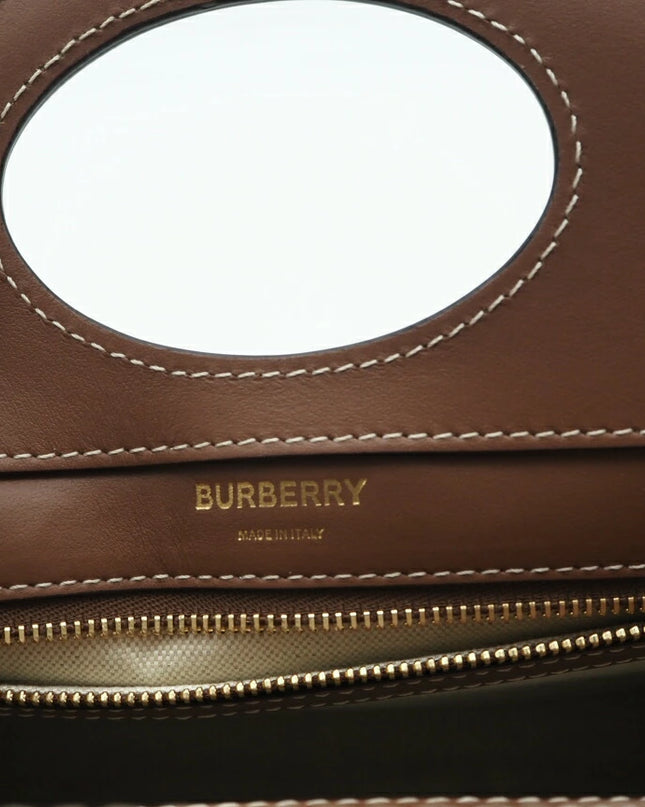 Preloved Authentic Rank A  BURBERRY Canvas and Leather Mini Pocket Bag