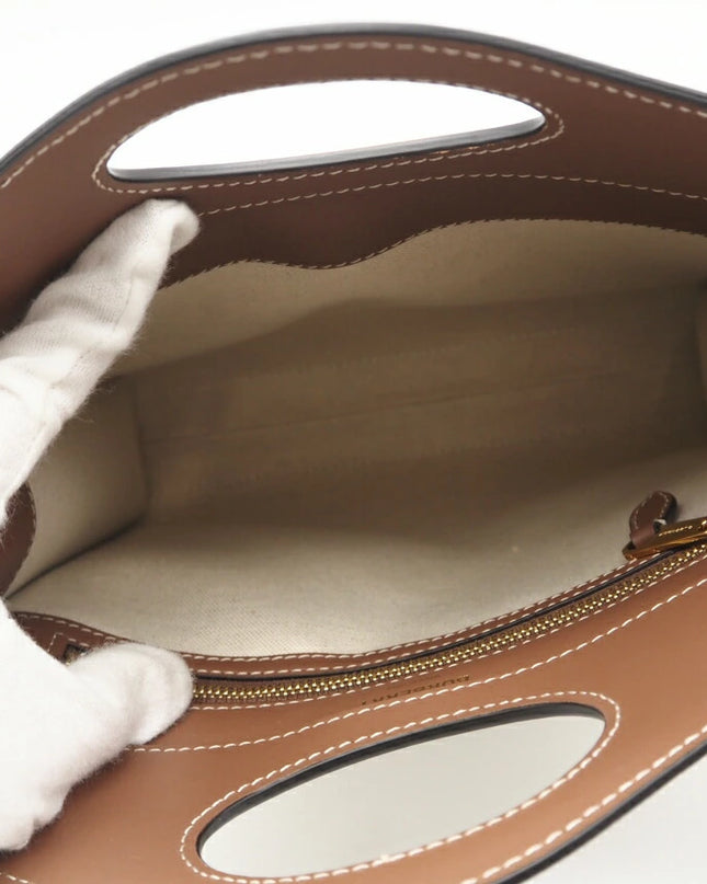 Preloved Authentic Rank A  BURBERRY Canvas and Leather Mini Pocket Bag