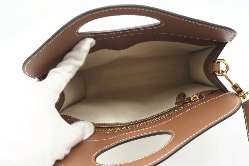 Preloved Authentic Rank A  BURBERRY Canvas and Leather Mini Pocket Bag