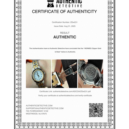 Preloved Authentic Hermès Clipper Watch 2 tone