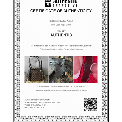 Preloved Authentic Louis Vuitton Damier Rivington PM shoulder bag