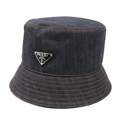 Preloved Authentic Prada Bucket Hat, Navy, Denim