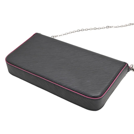 Preloved Authentic Louis Vuitton Felicie Pochette Epi Leather Black Fuchsia Silver Hardware