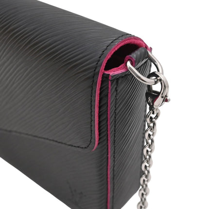 Preloved Authentic Louis Vuitton Felicie Pochette Epi Leather Black Fuchsia Silver Hardware