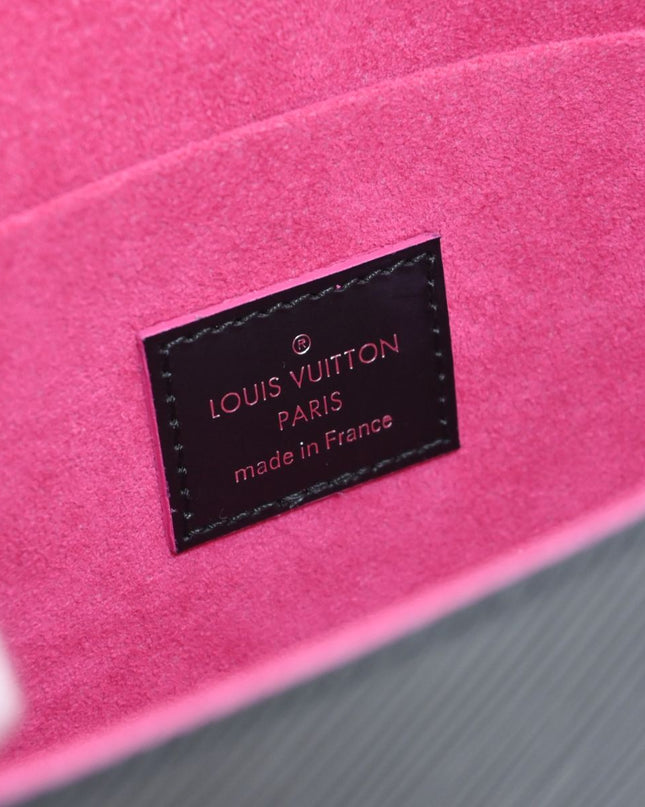 Preloved Authentic Louis Vuitton Felicie Pochette Epi Leather Black Fuchsia Silver Hardware