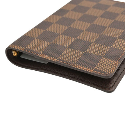 Preloved Authentic Louis Vuitton Small Ring Agenda Cover Damier Ebene Canvas Gold Hardware