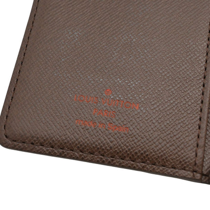 Preloved Authentic Louis Vuitton Small Ring Agenda Cover Damier Ebene Canvas Gold Hardware