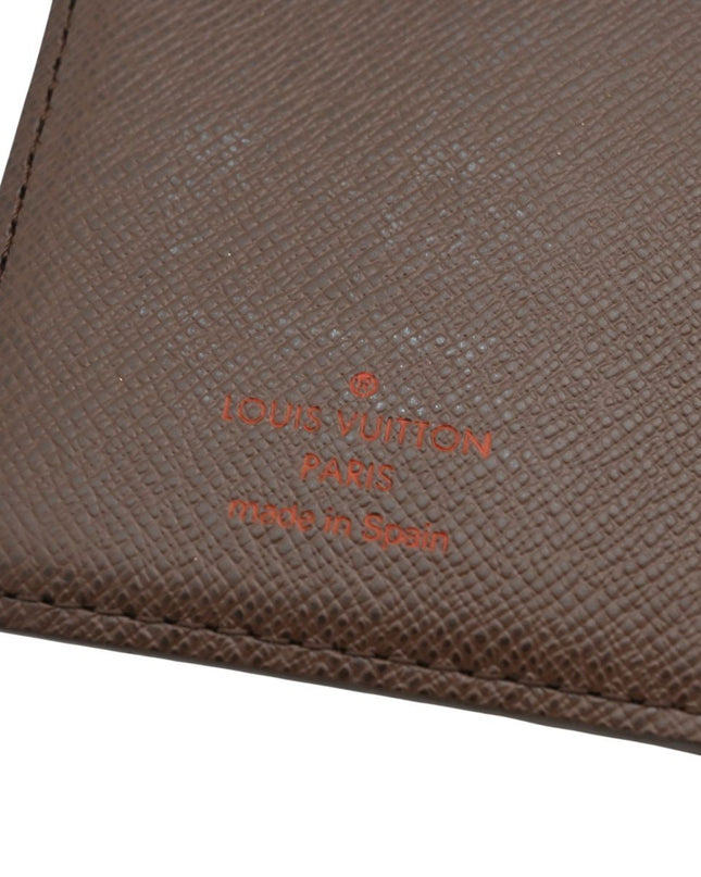 Preloved Authentic Louis Vuitton Small Ring Agenda Cover Damier Ebene Canvas Gold Hardware