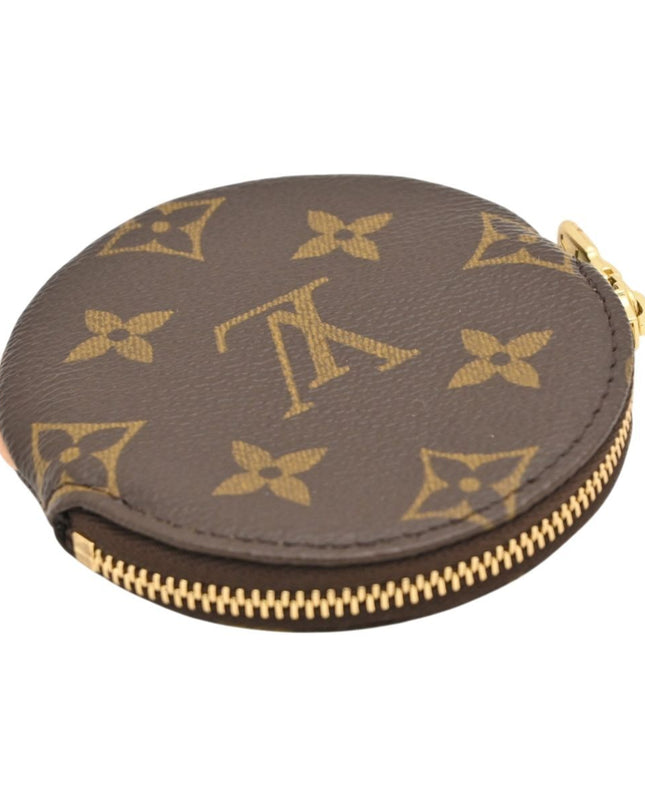 Preloved Authentic Louis Vuitton Round Coin Purse Monogram Canvas Gold Hardware