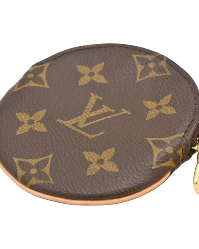 Preloved Authentic Louis Vuitton Round Coin Purse Monogram Canvas Gold Hardware