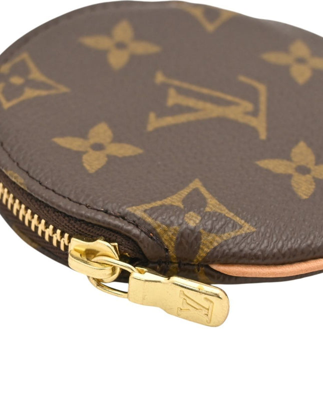 Preloved Authentic Louis Vuitton Round Coin Purse Monogram Canvas Gold Hardware