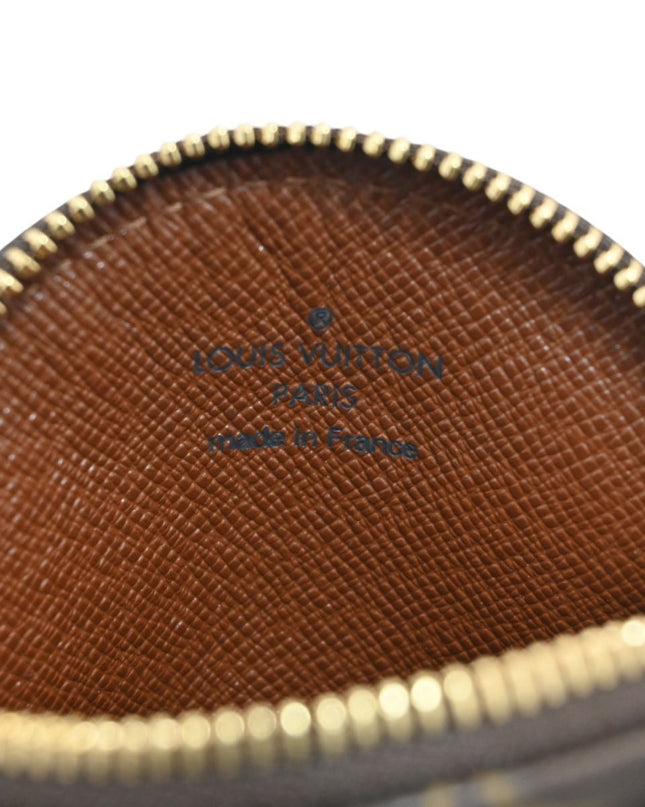 Preloved Authentic Louis Vuitton Round Coin Purse Monogram Canvas Gold Hardware