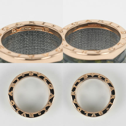 Preloved Authentic BVLGARI B-zero1 4-Band Ring, Bowenite, Size 11.5, 18K Pink Gold, Approx. 6.5g