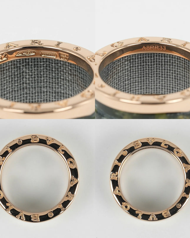 Preloved Authentic BVLGARI B-zero1 4-Band Ring, Bowenite, Size 11.5, 18K Pink Gold, Approx. 6.5g