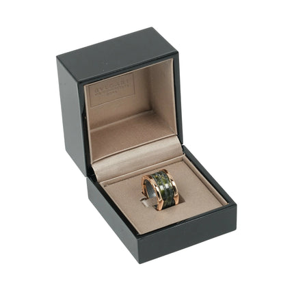 Preloved Authentic BVLGARI B-zero1 4-Band Ring, Bowenite, Size 11.5, 18K Pink Gold, Approx. 6.5g