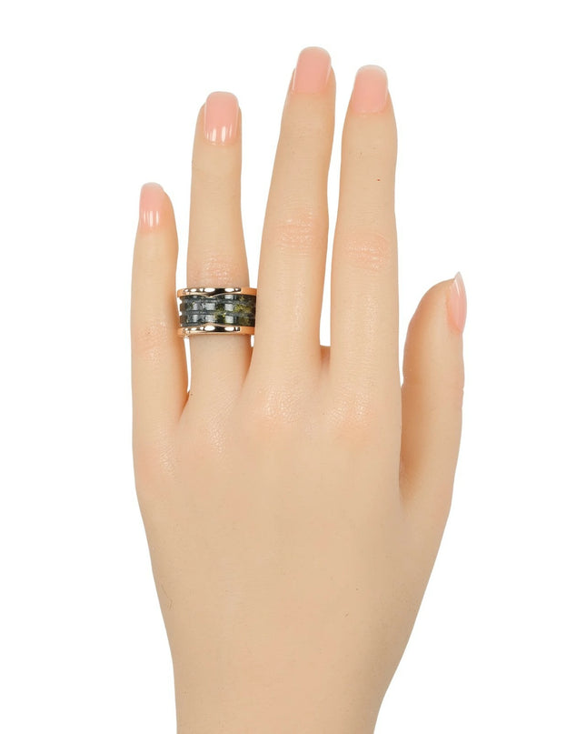 Preloved Authentic BVLGARI B-zero1 4-Band Ring, Bowenite, Size 11.5, 18K Pink Gold, Approx. 6.5g