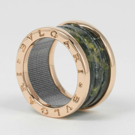 Preloved Authentic BVLGARI B-zero1 4-Band Ring, Bowenite, Size 11.5, 18K Pink Gold, Approx. 6.5g