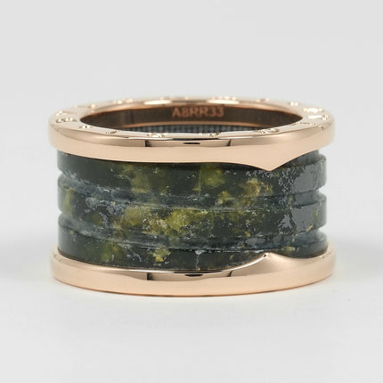 Preloved Authentic BVLGARI B-zero1 4-Band Ring, Bowenite, Size 11.5, 18K Pink Gold, Approx. 6.5g