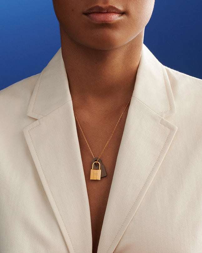 Preloved Authentic Slightly Used Hermes O'Kelly Pendant Size Pm Black Gold Plated