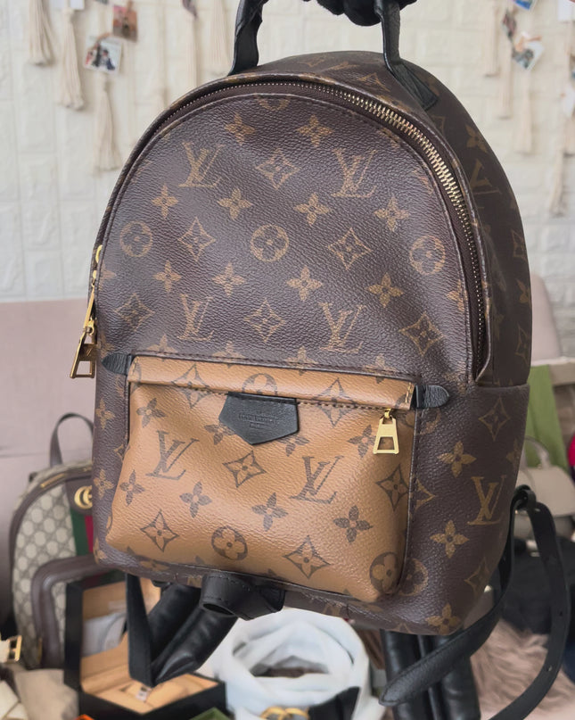 Preloved Authentic Louis Vuitton Palm Springs Backpack — Monogram Reverse Canvas