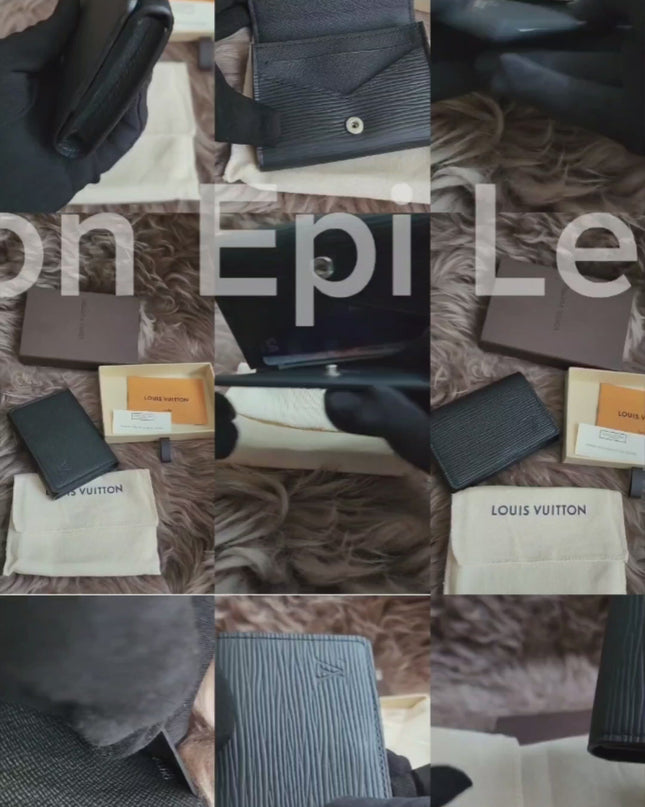 Louis Vuitton Epi Epi Leather Card Case Black