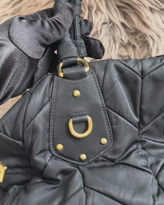 Preloved Authentic Prada Quilted Nylon Tessuto Bomber Bag – Black