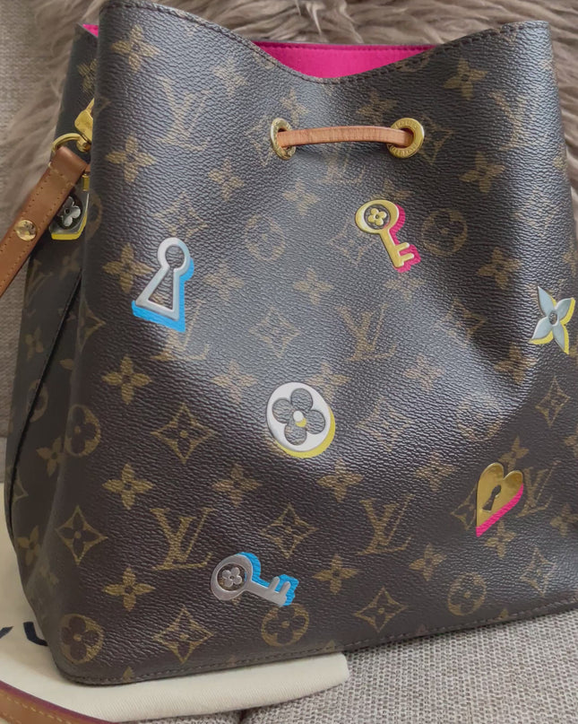 Preloved Authentic Louis Vuitton NéoNoé BB — Monogram Love Lock (Limited Edition)