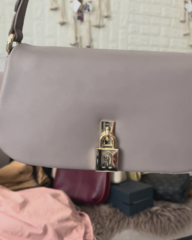 Preloved Authentic Furla Artemis S Shoulder Bag in Stucco Gray