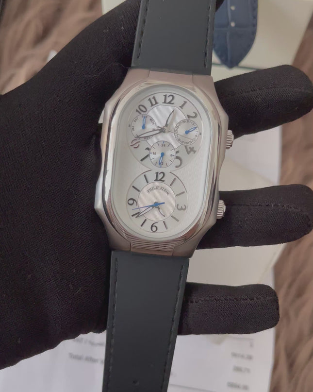 Preloved Authentic Rank A PHILIP STEIN MEN'S SIGNATURE MULTIFUNCTION QUARTZ WATCH w/extra strap