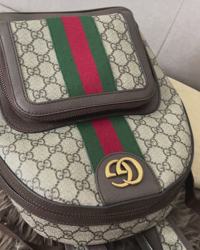 Preloved Authentic Gucci GG Ophidia Small Backpack — Supreme Canvas