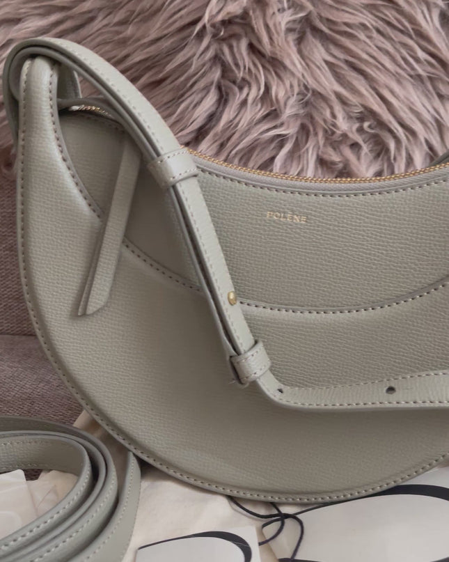 Preloved Authentic Polène Numéro Un Nano – Sage Green Textured Leather