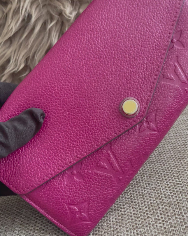 Preloved Authentic Louis Vuitton Monogram Empreinte Sarah Wallet – Fuchsia