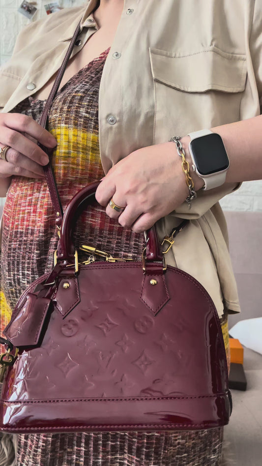 Preloved Louis Vuitton Vernis Alma BB – Red