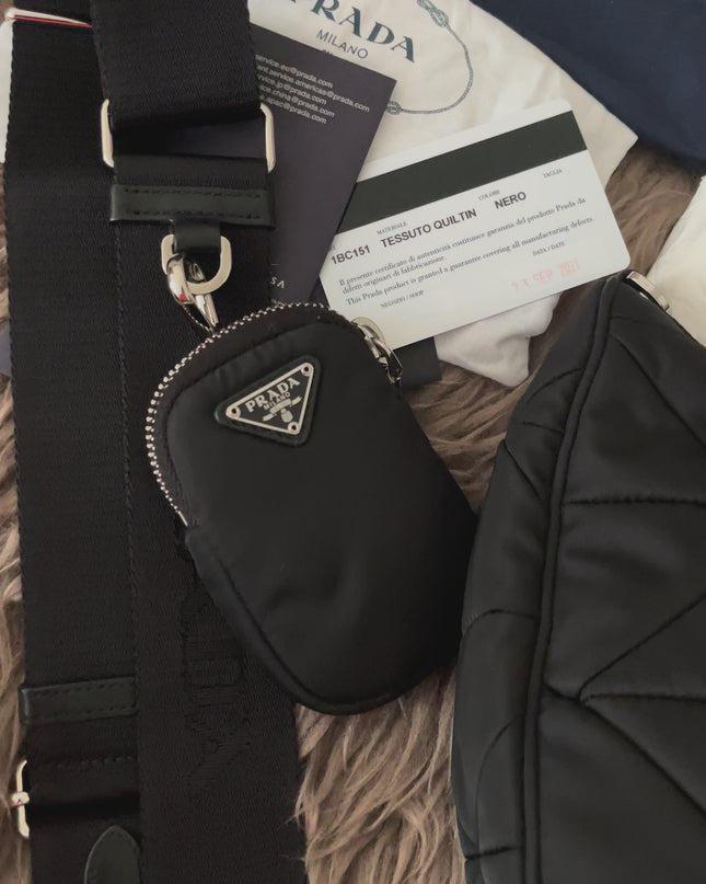 Preloved Authentic Like New Prada Padded Re-Nylon Shoulder Bag