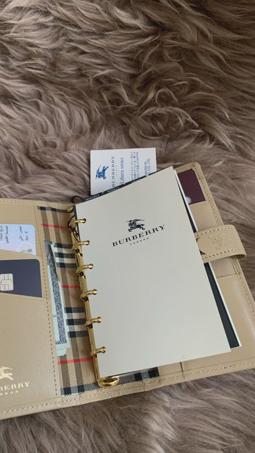 Burberry Brown Nova Check Leather Notebook Cover