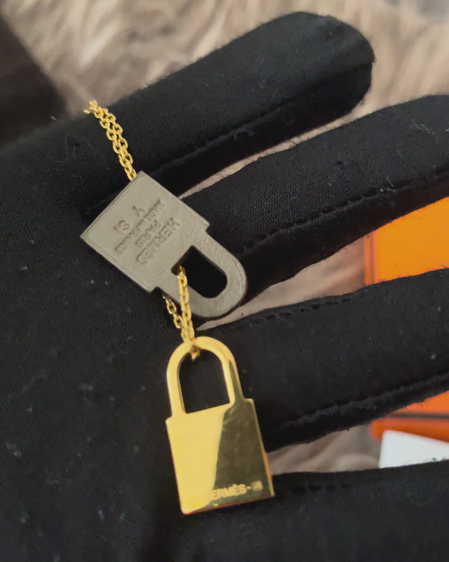 Preloved Authentic Slightly Used Hermes O'Kelly Pendant Size Pm Black Gold Plated