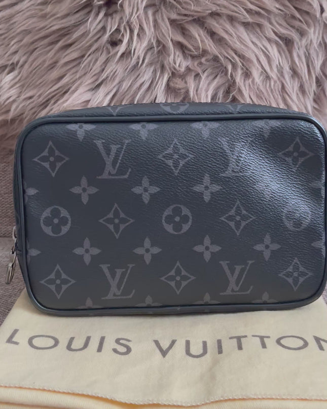 Preloved Authentic Louis Vuitton Monogram Eclipse Toiletry Pouch 25