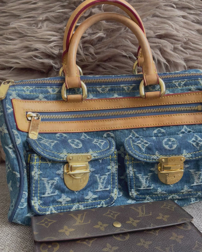 Preloved Authentic Louis Vuitton Neo Speedy Monogram Denim Handbag