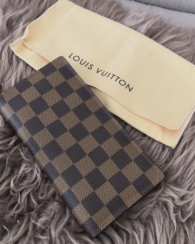 Preloved Authentic Louis Vuitton Damier Ebene Canvas Bifold Long Wallet