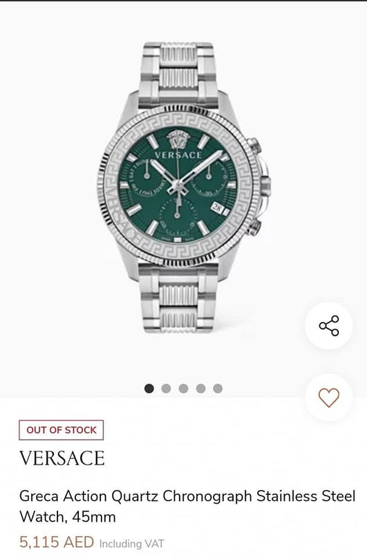 Versace
Greca Action Quartz Chronograph Stainless Steel Watch, 45mm