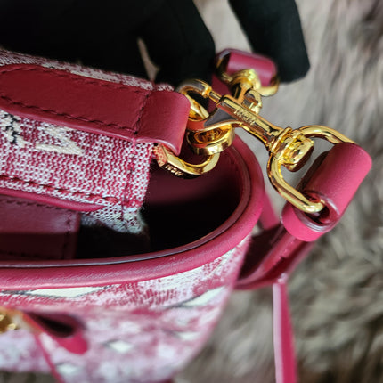 MCM Logo Engraved Visetos Jacquard Crossbody Bag