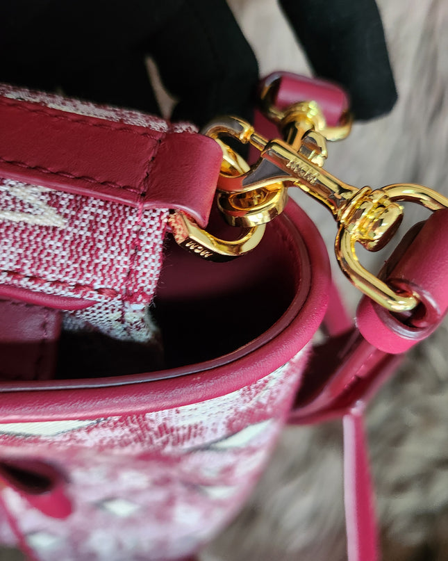 MCM Logo Engraved Visetos Jacquard Crossbody Bag